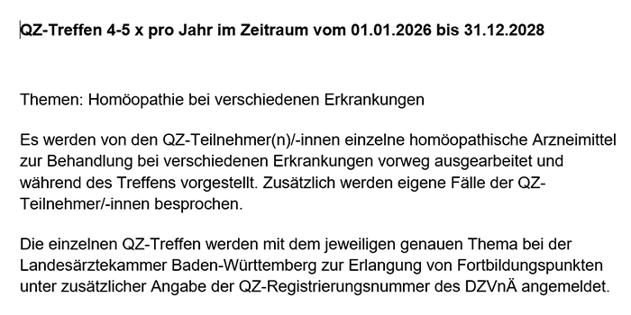 Qualitätszirkel Homöopathie Heidelberg